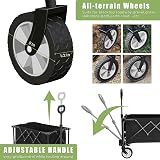 HOFTME Foldable Cart 220LBS Large Capacity All Terrain Wheels Black view 3