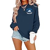 ASTANFY Womens Football Game Day Sweatshirt Football Shirt Crewneck Sweatshirt Long Sleeve Tops