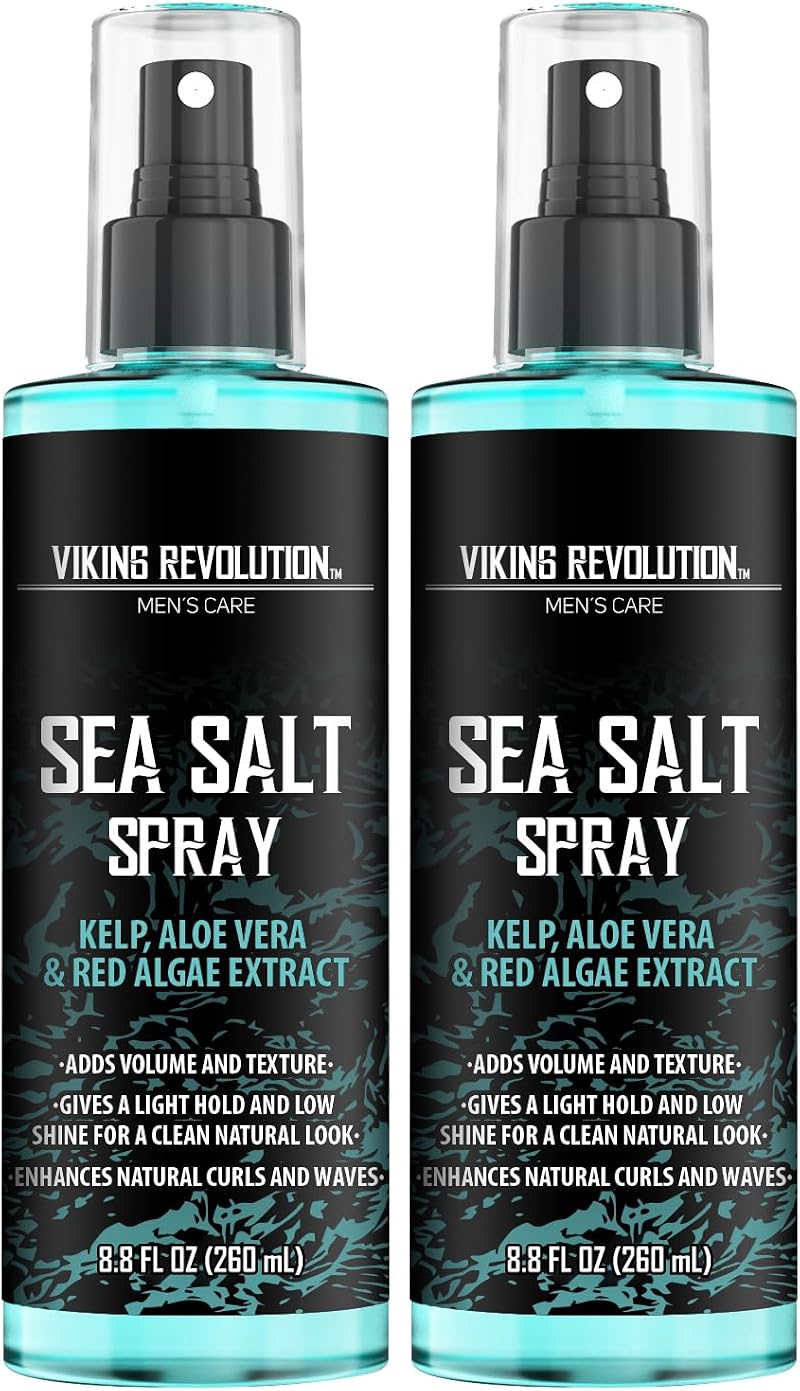Viking Revolution Sea Salt Spray for Hair Men 2 Pack Kelp Aloe Red Algae