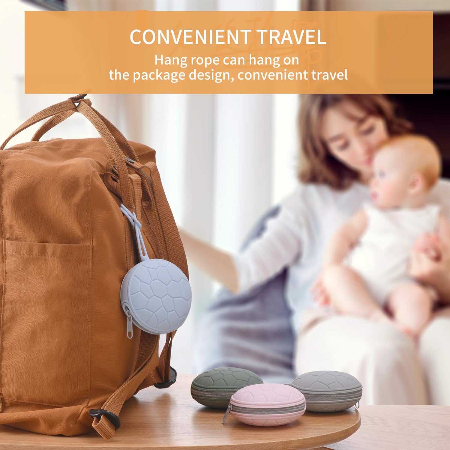 Vicdozia Silicone Pacifier Holder Case for Diaper Bag Home Travel Outdoor Activities(Army Green) : Baby