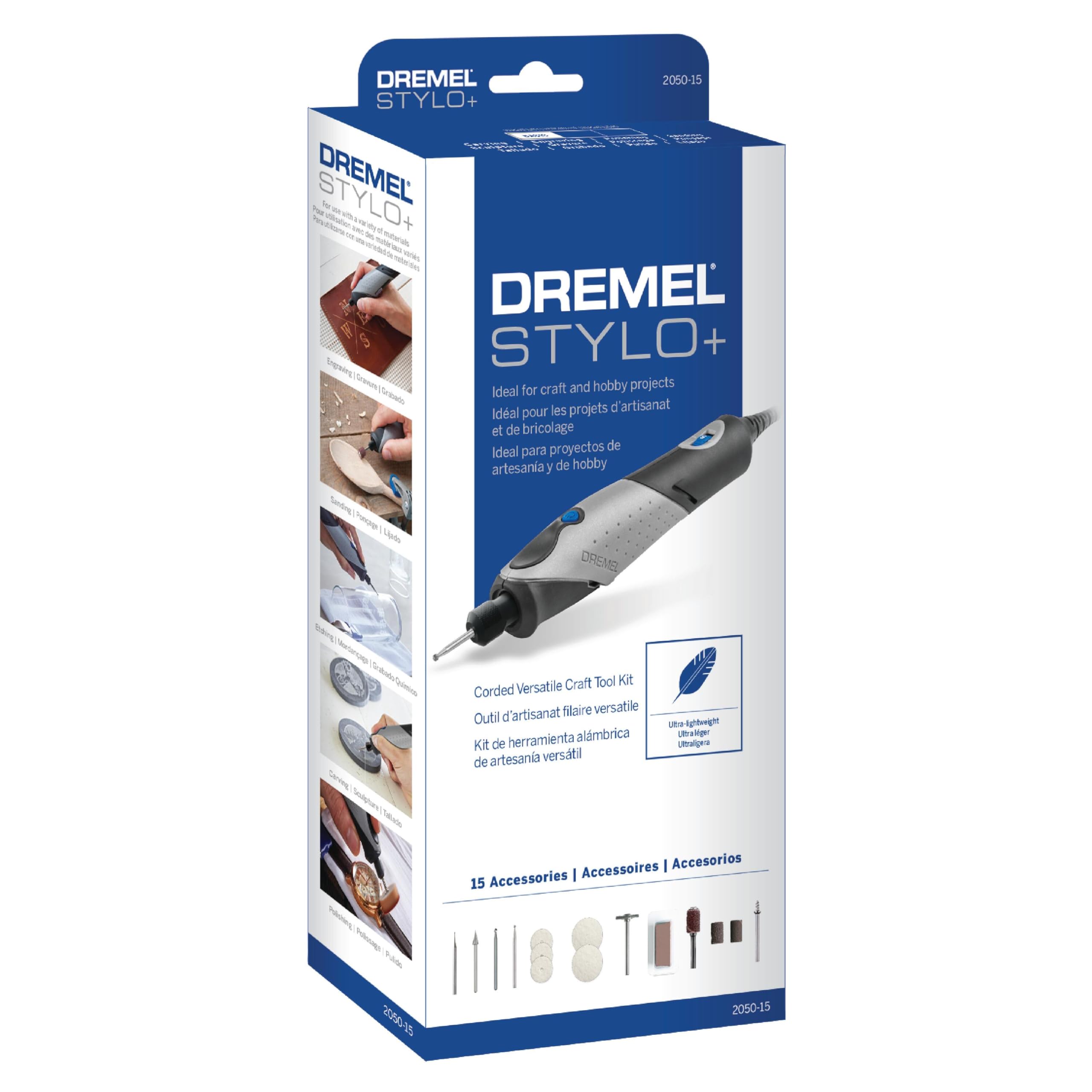 Dremel 2050-15 Stylo+ Versatile Craft Rotary Tool, Wood Carving Detail Tool, Perfect for Pumpkin Carving, Glass Etching, Leather Burnishing, Jewelry Making, and Polishing