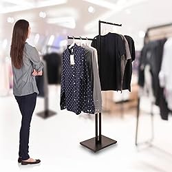 SSWBasics Black 2-Way Adjustable Clothing Rack with