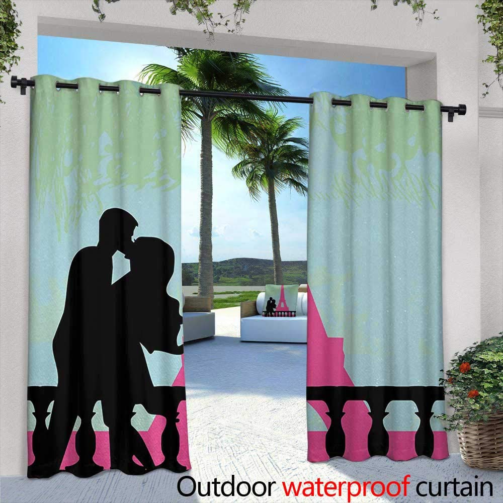 Amazon Com Tim1beve Outdoor Window Curtains Kiss Couple In Paris