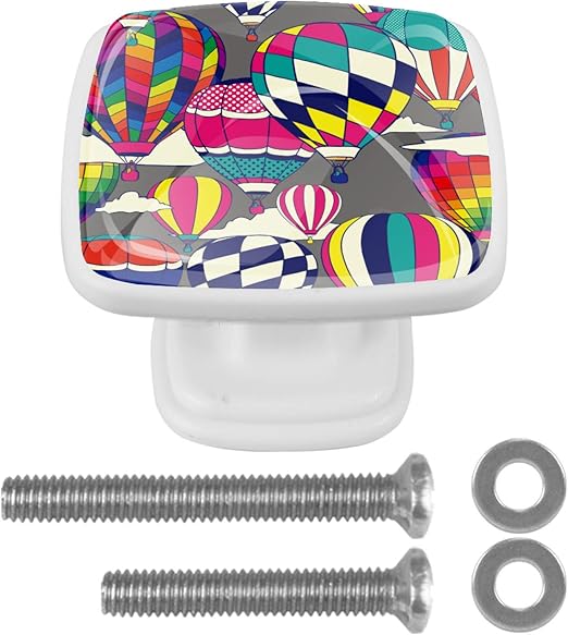 Perillas de gabinete de vidrio cuadrado de 4 piezas Color Cielo Globo