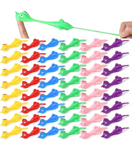 Sumind 50 Pack Rubber Chicken Slingshot Toys - Stretchy Flick Chickens For Pranks, Party Games & Outdoor Fun For Kids
