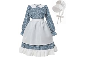 Nuoqi Pioneer Dresses for Girls Laura Ingalls Wilder Costume Colonial Girls Costume