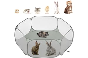 Pawaboo Small Animals Playpen, Waterproof Small Pet Cage Tent with Strong Steel Wire Frame, Portable Outdoor Yard Fence for C