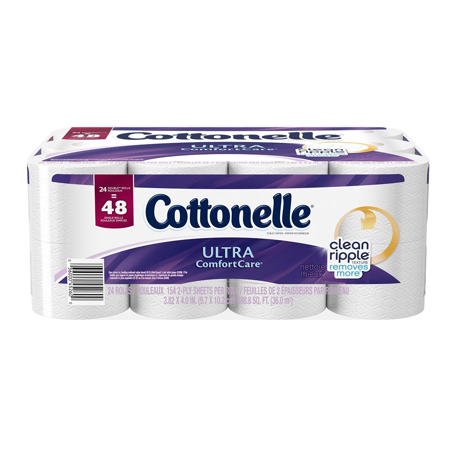Cottonelle Ultra Comfort Care Toilet Paper Double Roll 24 Pk on