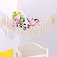 Stuffed Animal Toy Hammock Hanging-Handmade Large Macrame Toy Hammock Organizer Stuffed Animal Display Corner Plush Toys Net 