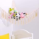 Stuffed Animal Toy Hammock Hanging-Handmade Large Macrame Toy Hammock Organizer Stuffed Animal Display Corner Plush Toys Net 