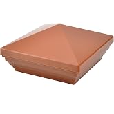 Myard Screw-Free Universal Fence Pyramid Top Cap fits Post 4 x 4 Inches (Actual Post Size 3.5 x 3.5) Porch, Handrail, Railing, Fence (Qty 1, Red Mahogany)