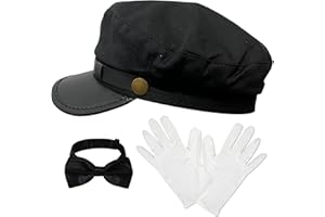 EverJoy Party Chauffeur Costume Set – Includes Black Chauffeur Hat, Gloves, and Bow Tie – Perfect for Limo Driver Attire – Premium Chauffeur Accessories