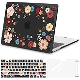 MOSISO Compatible with MacBook Air 13 inch Case 2026 2025 2024-2022 M4 A3240 M3 A3113 M2 A2681, Botanical Illustration Hard Shell&Keyboard Skin&Screen Film for MacBook Air 13.6 inch Case, Black