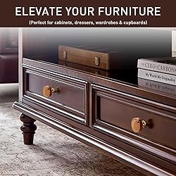 CcHhyyt 2 Pack Leather Cabinet Knobs - Brown Round
