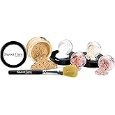 6pc Mineral Makeup Starter Kit for Beginners – Full Size Foundation with Sample Size Veil Primer, Blush, Bronzer & Setting Powder (Beige)