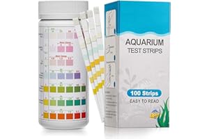Luxbird 7 in 1 Aquarium Test Strips, Fish Tank Test Kit, 100 Strip Pack, Freshwater Aquarium Test Kit to Detect pH Nitrite Ni