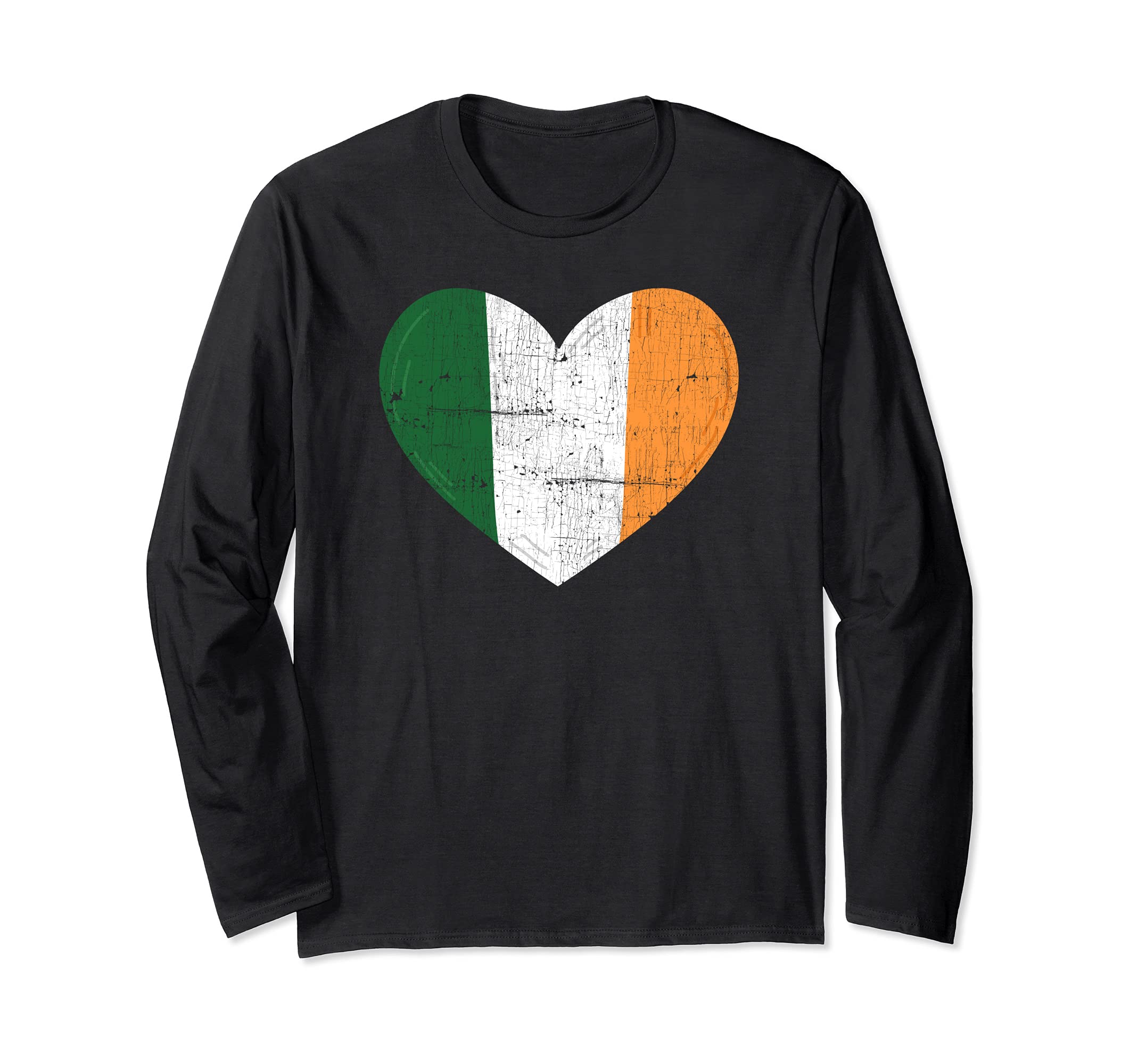 Irish Flag - Heart Shaped Ireland Flag Long Sleeve T-Shirt