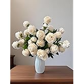 DOOUWANT 12Pcs Artificial Ranunculus Flowers – 36 Head 16.5" Silk Ranunculus Flowers Bouquets for Home Decor, Wedding Bridal Shower Centerpieces, and DIY Floral Arrangements (Champagne)
