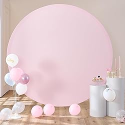 Outpain 7.2FT Baby Pink Round Arch Backdrop Cover