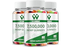 WACHRAY (3-Pack) Hemp Gummies for Sleep, Pain, Anxiety - High Potency Supplement Infused with Pure Hemp Oil, Edible Gummy from Organic Hеmp Plant for Adult Restful Napping