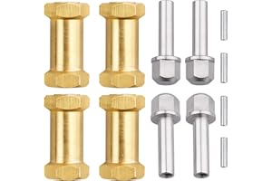 Hobbyfire 4pcs 12mm Brass Wheel Hex Hub Offset Extension Hex Drive Adapter Combiner Coupler Conversion for 1/10 RC Crawler Axial SCX10 CC01 Jeep Wrangler D90 Wraith (25mm)