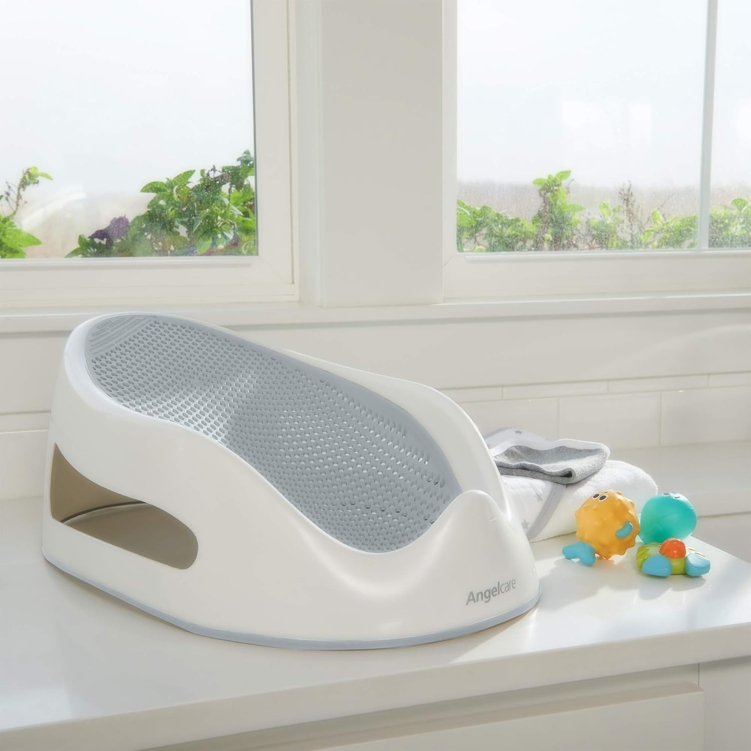 angelcare baby bath support in grey