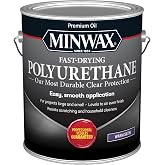 Minwax Fast-Drying Polyurethane 350 VOC, Warm Satin, Clear, 1 Gallon