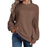 Dokotoo Women's Casual Long Sleeve Sweaters Loose Crewneck Knit Solid Pullover Sweater Jumper Tops
