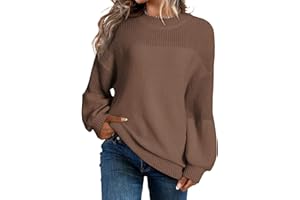 Dokotoo Women's Casual Long Sleeve Sweaters Loose Crewneck Knit Solid Pullover Sweater Jumper Tops