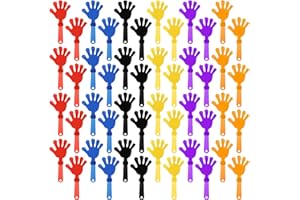 ZCYSRLQIN 48 Pcs 6 Colors Hand Clappers 7.5 Inch Clappers Noisemakers Noise Makers Party Favors Plastic Clapper Sporting Events Cheers Ball Dance Basketball Football Noisemakers （6 Colors）