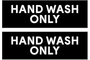 SUTTER SIGNS Hand Wash Only Sticker Signs | Workplace Hygiene Reminder for Restaurants, Commercial Kitchens, Hospitals, Clinics, and Medical Facilities (Pack of 2)