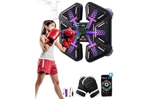 LITTCO 2024 Upgrade New Smart Music Boxing Machine with Boxing Gloves, Wall-Mounted Exercise Equipment for Home, Kid Teenagers Boys Girls Birthday (Blue)