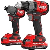 CRAFTSMAN 20V RP Cordless Drill Driver and Impact Driver, Brushless 2-Tool Power Tool Combo Kit, LED Work Light, Includes Battery and Charger (CMCK2530C2)