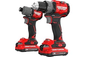 CRAFTSMAN 20V RP Cordless Drill Driver and Impact Driver, Brushless 2-Tool Power Tool Combo Kit, LED Work Light, Includes Battery and Charger (CMCK2530C2)