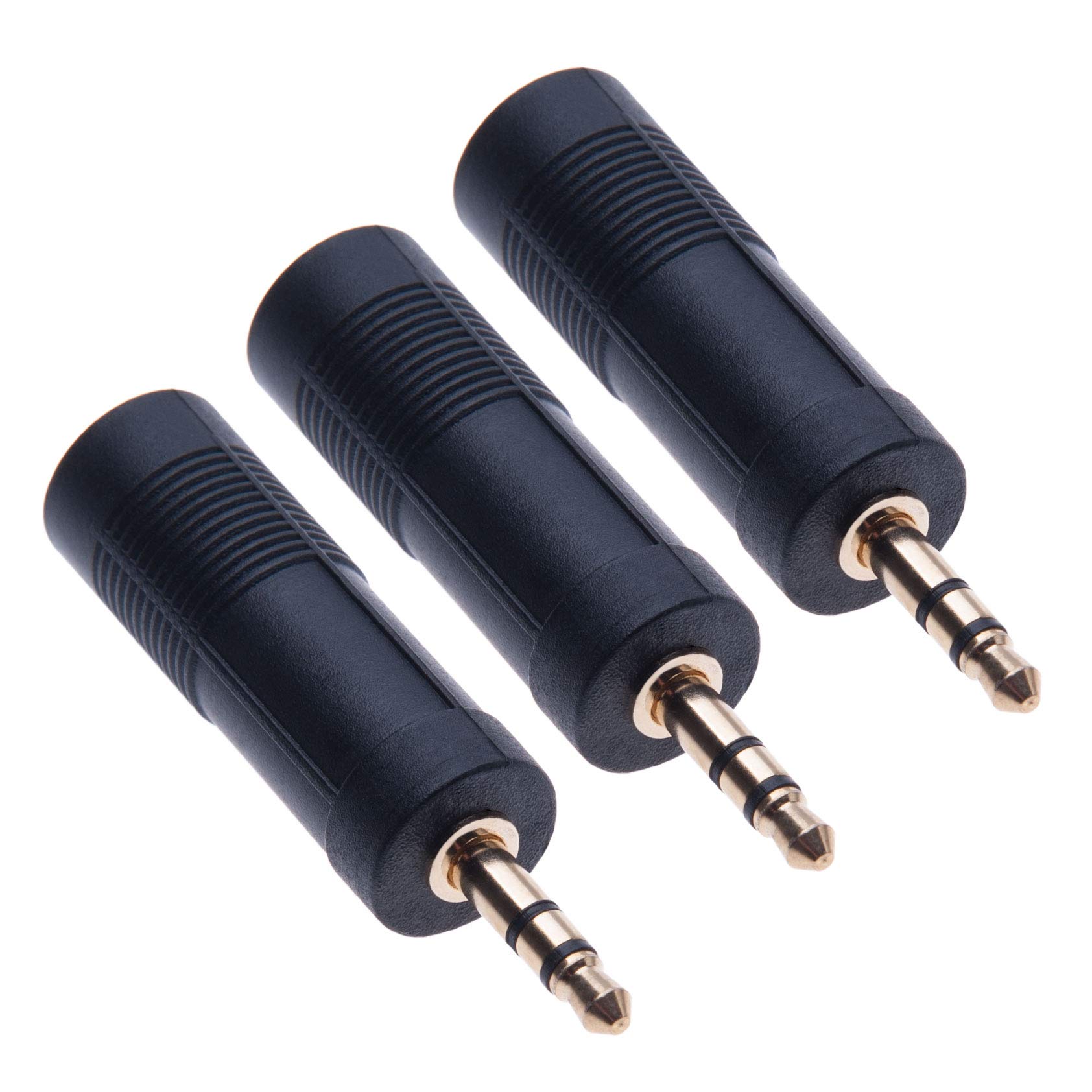 Keple 3.5 Male to 6.35 Female Stero Headphones Adapter Mini Headphone Plug Converter AUX Adaptor for Earphones Microphone Amplifier Music Player (1/8" jack to 1/4" Adaptor) pack of 3