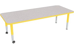 SPROGS Rectangle Adjustable-Height Mobile Preschool Activity Table (30" W x 72" L)