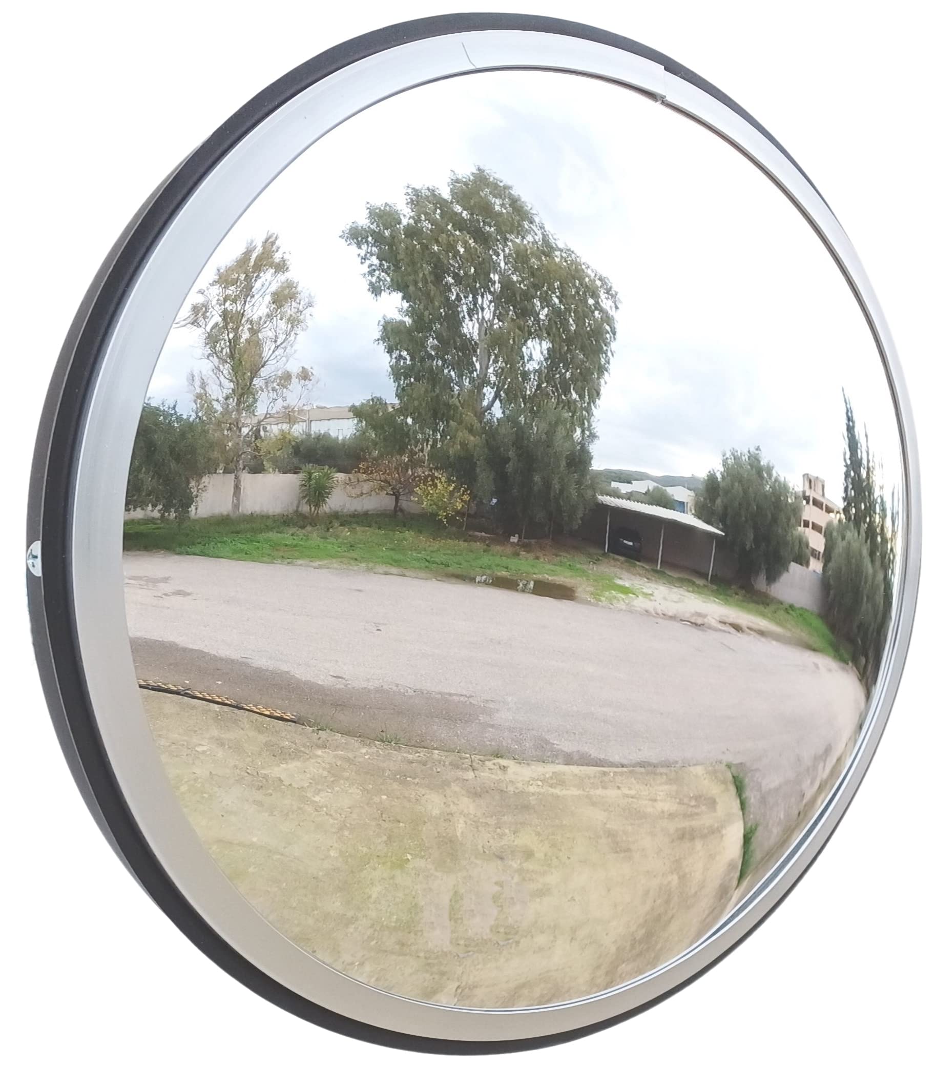 SNS SAFETY LTD Convex Traffic Safety Mirror for Driveways, Warehouses, Garages and Offices, Black (Diameter 30 cm)
