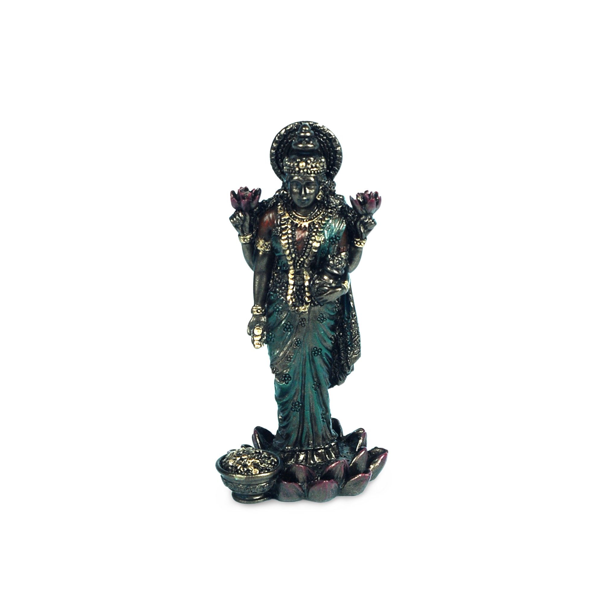 ROCKING GIFTS Decorative figure Buddhist resin Lakshmi 8 cm, figures and statues goddess Ganesha Hindu, Salon decoration, room, home, Indian figures