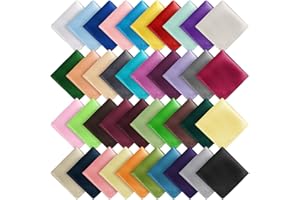 Newcotte 40 Pcs Pocket Squares for Men Assorted Solid Color Handkerchief Suit Pocket Handkerchief Soft Square Handy