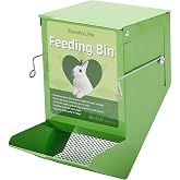 CounttyLivin Metal Small Animal Feeder with Lid, Heavy Duty, Large Capacity Food Dispenser, Great for Rabbits, Guinea Pigs, Chinchillas and Other Small Animals. (4.6 inch, Green)