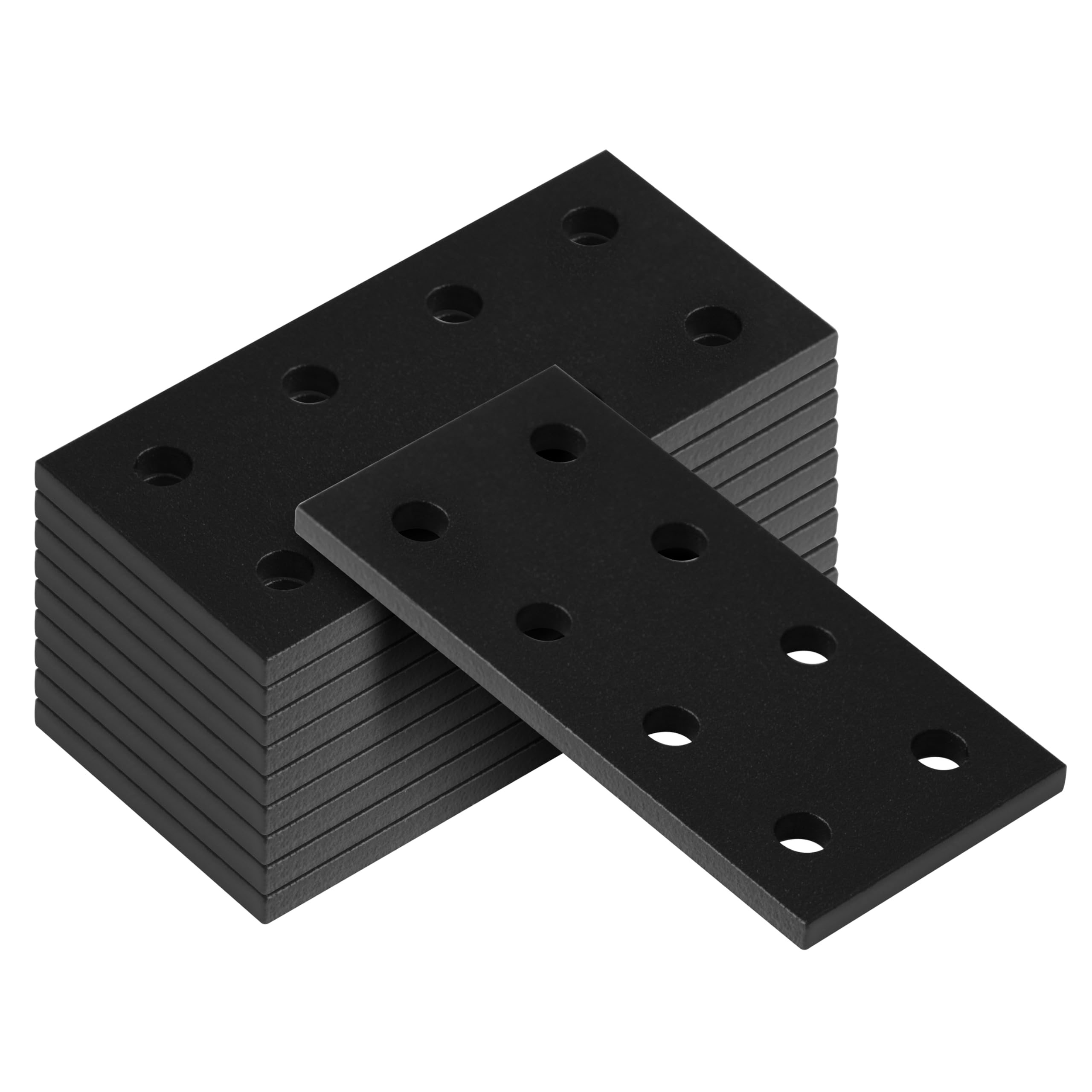 Photo 1 of 10 Pcs Flat Joining Plates for 2020 T-Slot Aluminum Profile, 8 Hole Rectangular Straight Plate, Black