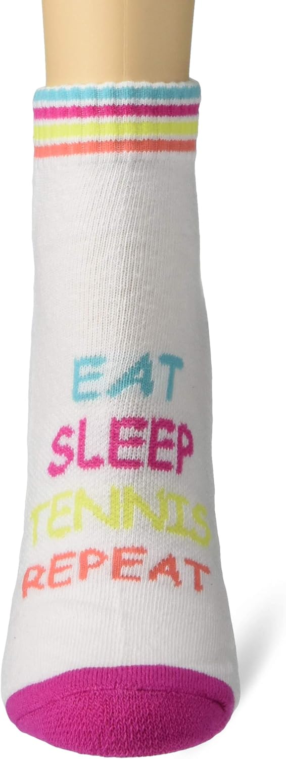 K. Bell Women's Met My Match Tennis Novelty Low Cut Athletic Socks, Raquet (White), Shoe Size: 4-10 at  Women’s Clothing store
