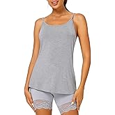 Latuza Women's Viscose Cami Pajamas Top Spaghetti Straps Tank Top