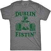 Mens Novelty Saint Patricks T Shirt Funny Irish Tees Cool Party Tees for Guys