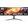 INNOCN 49" OLED Ultrawide Curved Gaming Monitor 5120 x 1440p 144Hz, 0.03ms, USB Type C 90W, HDMI 2.1, DisplayPort, USB Hub, Surrounding Speakers, Adaptive-Sync, Height Adjustable Stand, Black
