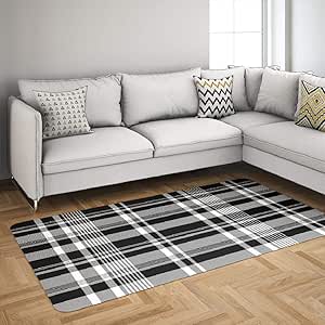 Black and White Stripe Area Rug,KUMAIN Black White ...