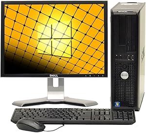Fast Dell Optiplex Windows 10 Desktop Computer Core 2 Duo 4GB Ram DVD, 17" (Brands Vary) LCD, New Mouse, Keyboard and Wifi Adapter- Desktop Computer Bundle