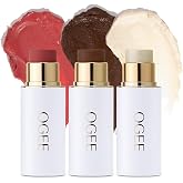 Legacy - Ogee Face Stick Crystal Trio - Contour Stick Makeup Collection - Certified Organic Contour Palette - Includes Bronzer Stick, Blush Stick &amp; Highlighter Stick