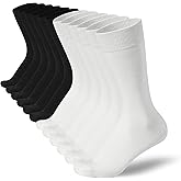 Men's Cotton Crew Socks, Super Soft and Breathable Dress Crew Thin Socks Lightweight Socks for Men 3-6 Pairs Pack Size 8-14