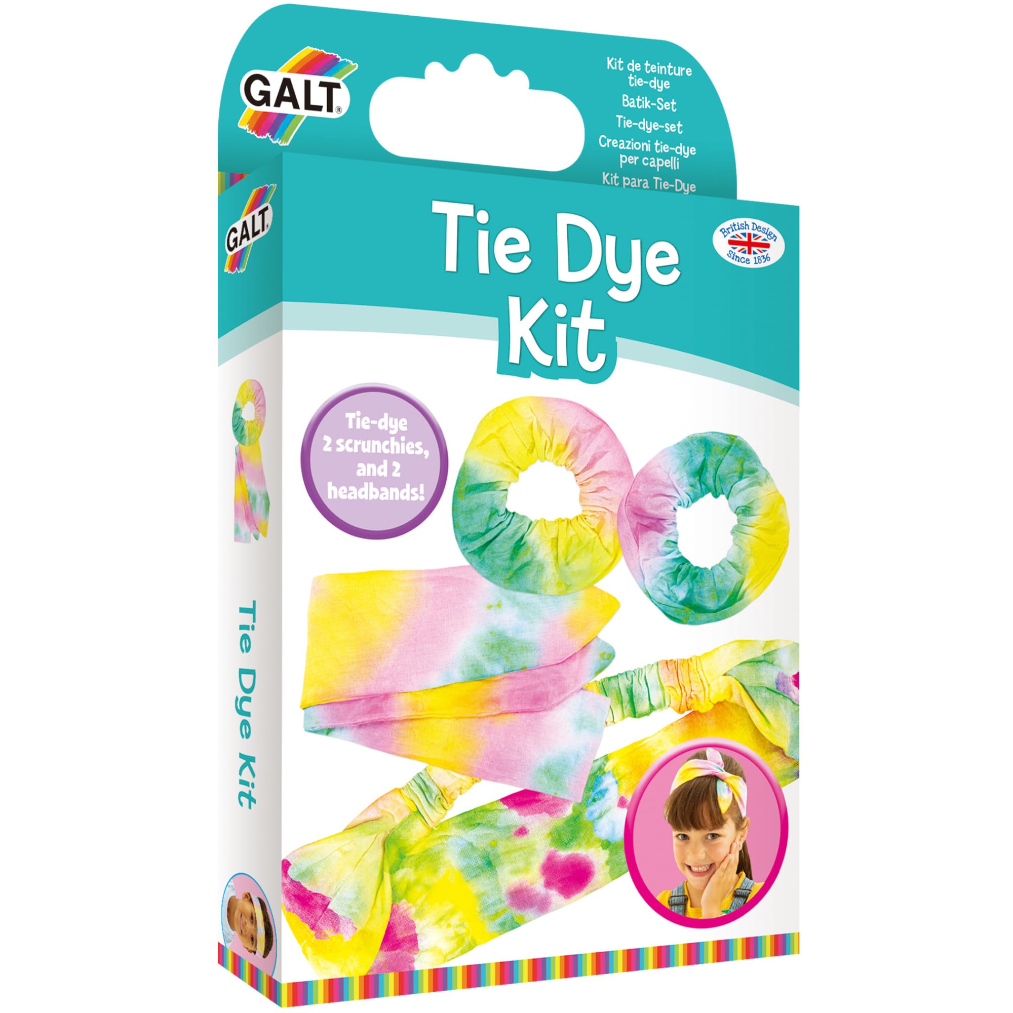 Galt Tie Dye Kit - Craft Kit for Kids, Tie Dye Making Kit - Make Your Own Fabulous Hair Accessories & More - DIY Tie Dye Kit, Tie Dye Set for Children - Arts and Crafts for Girls & Boys Ages 5 Years +
